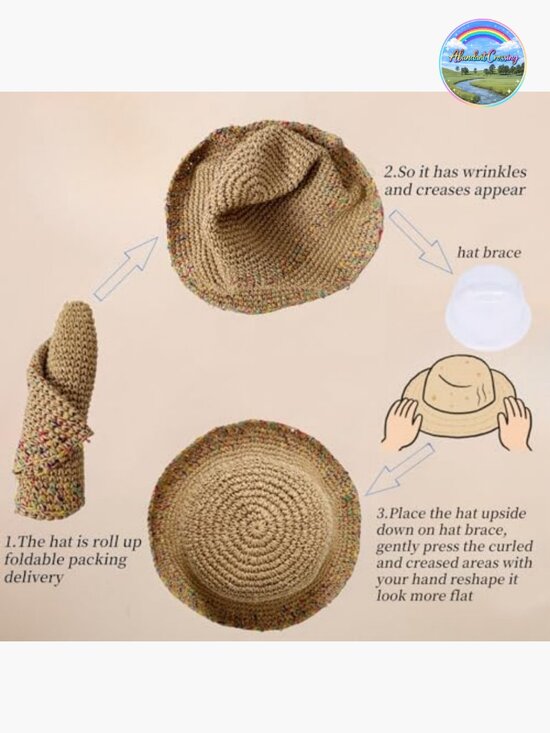 Floppy Big Beach Straw Hat Wide Brim Foldable Sun Hat Travel